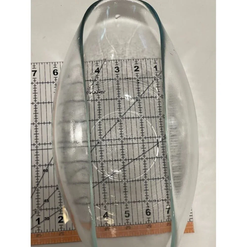 STEUBEN ART GLASS‎ MODERN BENT FOLDED CURVED OBLONG BOWL 12.5 INCH LONG